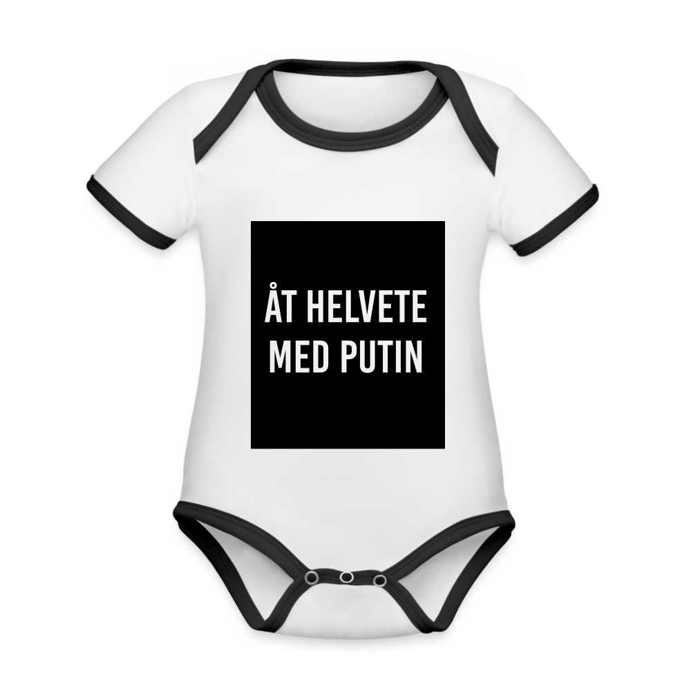 Åt helvete med Putin  (ekologisk kortärmad babybody-edition) - vit/svart