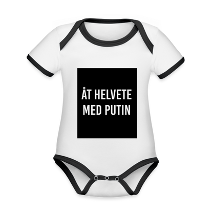 Åt helvete med Putin  (ekologisk kortärmad babybody-edition) - vit/svart