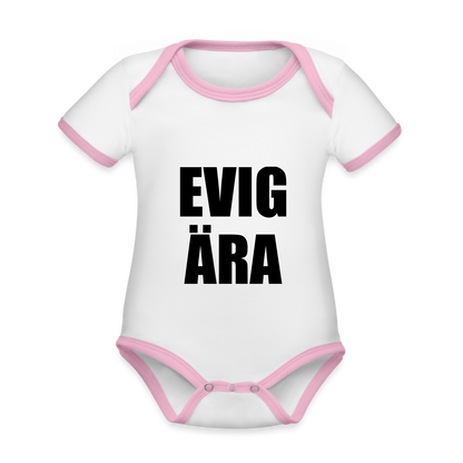EVIG ÄRA (ekologisk kortärmad babybody-edition) - vit/rosa