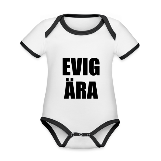 EVIG ÄRA (ekologisk kortärmad babybody-edition) - vit/svart