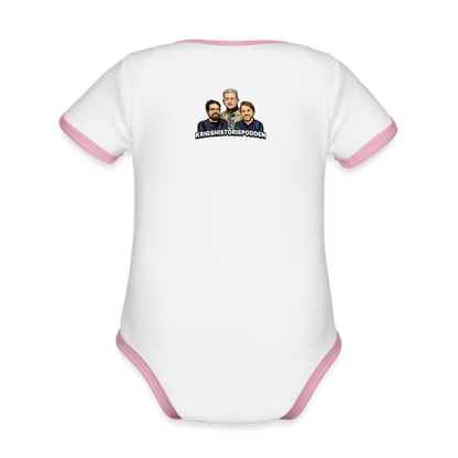Famous Grouse (ekologisk kortärmad babybody-edition) - vit/rosa