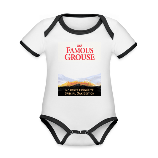 Famous Grouse (ekologisk kortärmad babybody-edition) - vit/svart