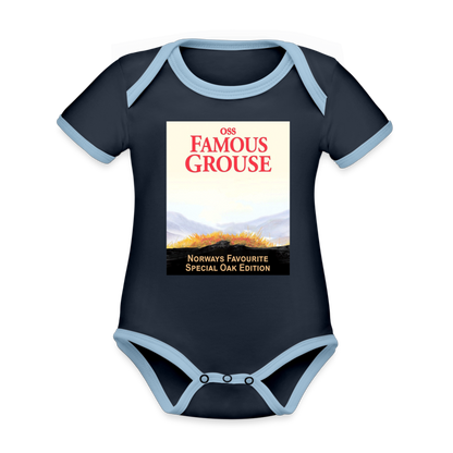 Famous Grouse (ekologisk kortärmad babybody-edition) - marinblå/himmelsblå