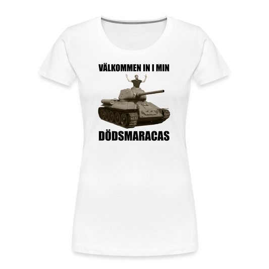 Välkommen in i min dödsmaracas! (ekologisk premium-T-shirt herr-edition) - vit