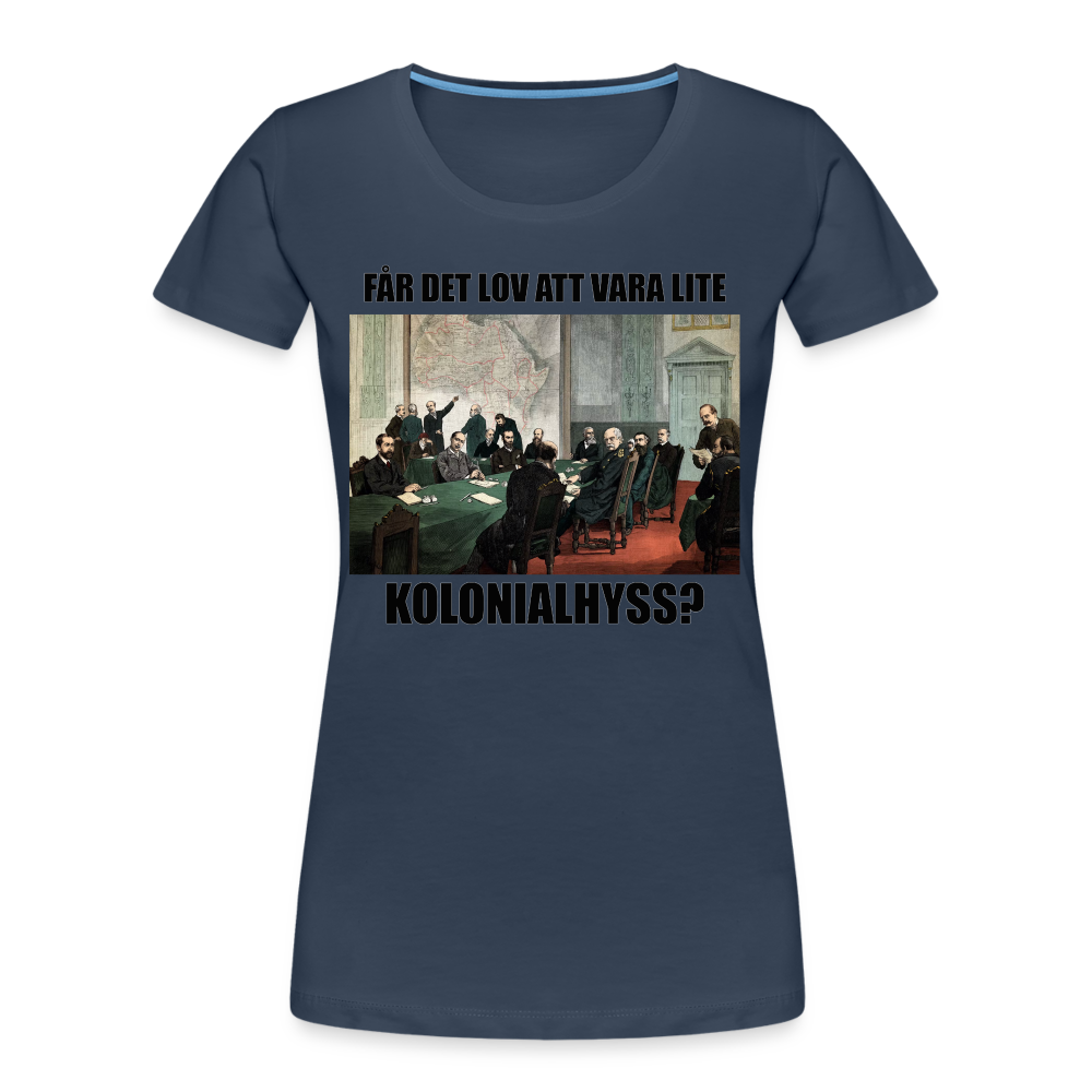 Får det lov att vara lite kolonialhyss? (ekologisk premium-T-shirt herr-edition) - marinblå