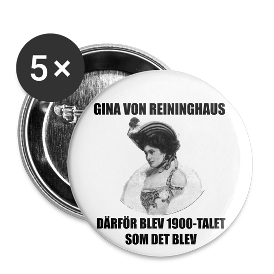 Gina von Reininghaus (knappnålsedition, 56 mm, 5-pack) - vit