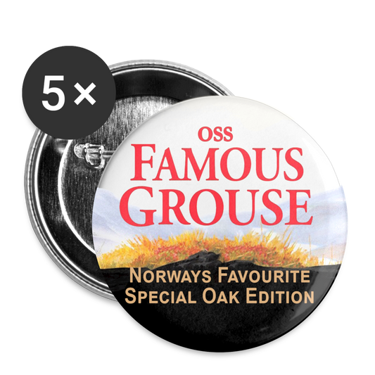 Famous Grouse (knappnålsedition, 56 mm, 5-pack) - vit