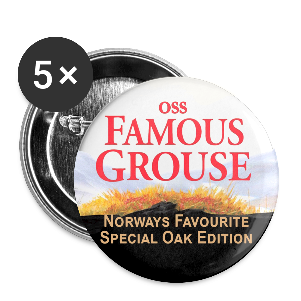 Famous Grouse (knappnålsedition, 56 mm, 5-pack) - vit