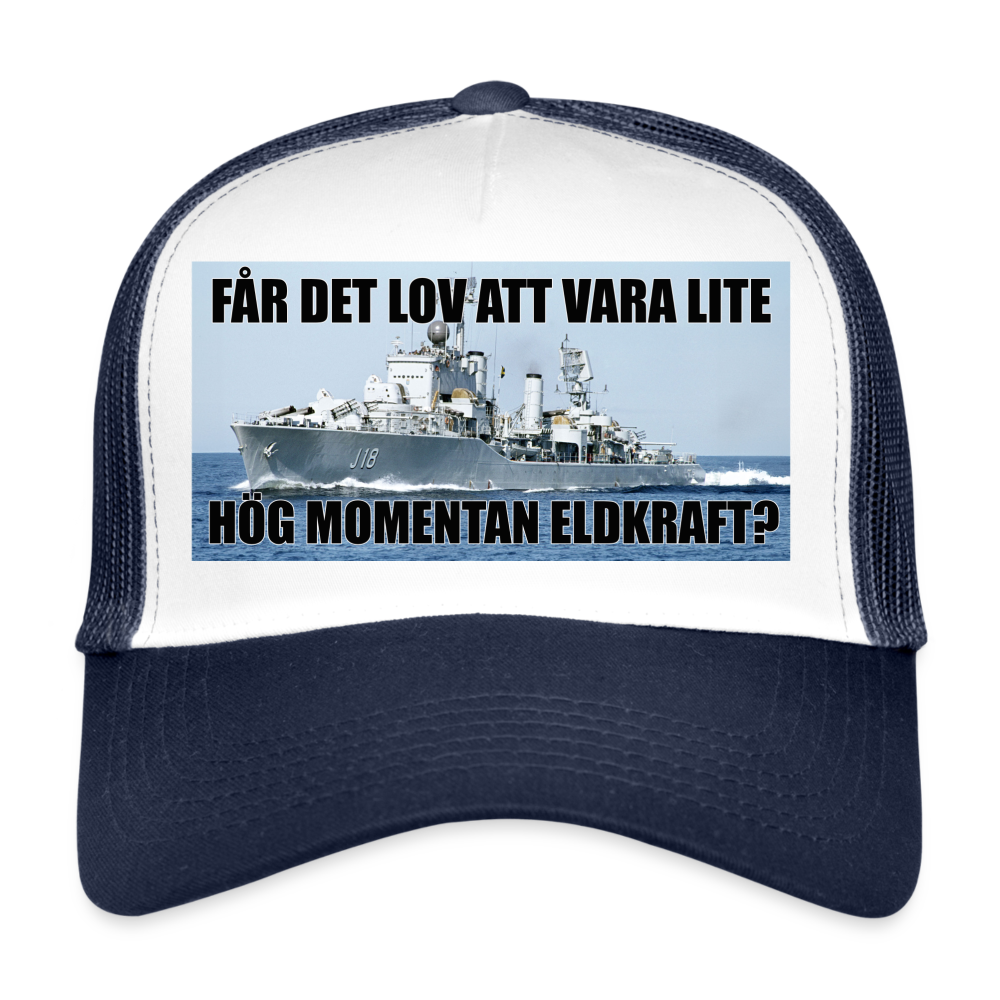 Får det lov att vara lite hög momentan eldkraft? – Halland (truckerkeps-edition) - vit/marinblå