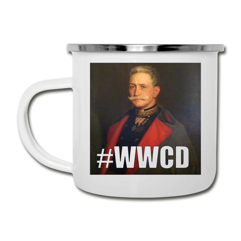 Conrads egna mugg! #WWCD (emaljmugg-edition) - vit