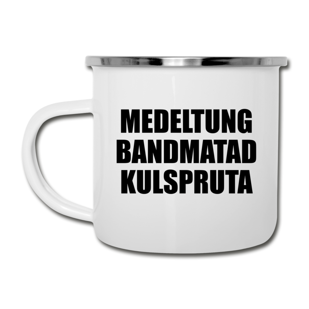 Medeltung Bandmatad Kulspruta (emaljmugg-edition) - vit