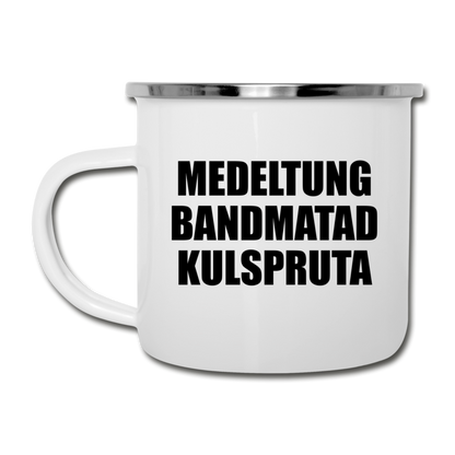 Medeltung Bandmatad Kulspruta (emaljmugg-edition) - vit