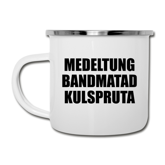 Medeltung Bandmatad Kulspruta (emaljmugg-edition) - vit