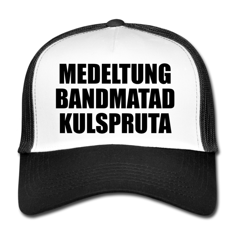 Medeltung Bandmatad Kulspruta (truckerkeps edition!) - vit/svart