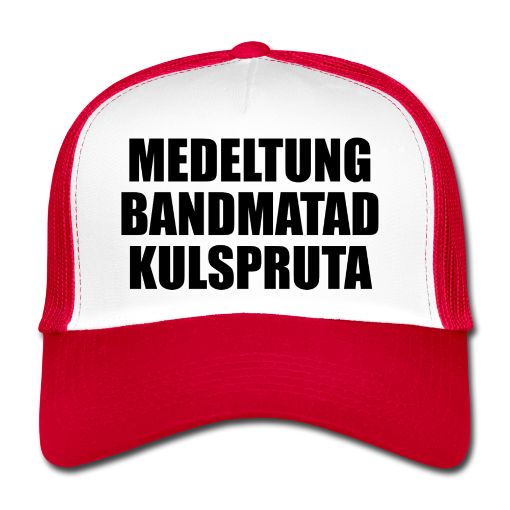 Medeltung Bandmatad Kulspruta (truckerkeps edition!) - vit/röd