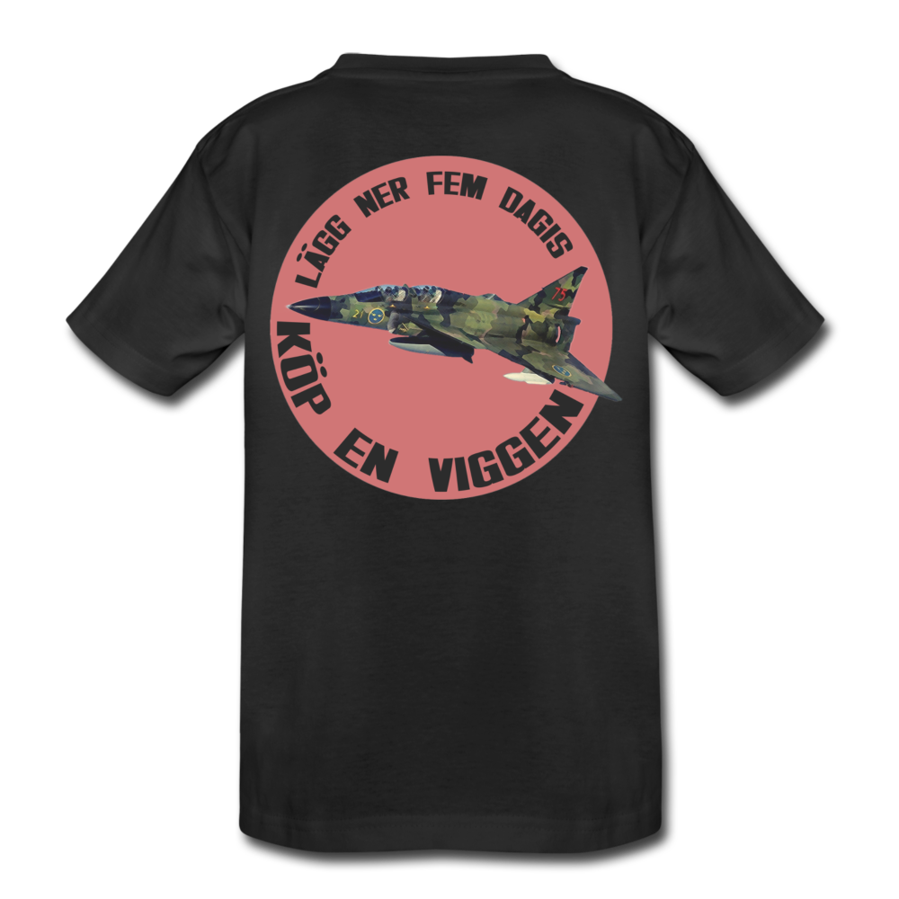Lägg ner fem dagis köp en Viggen (småbarns t-shirt edition!) - svart