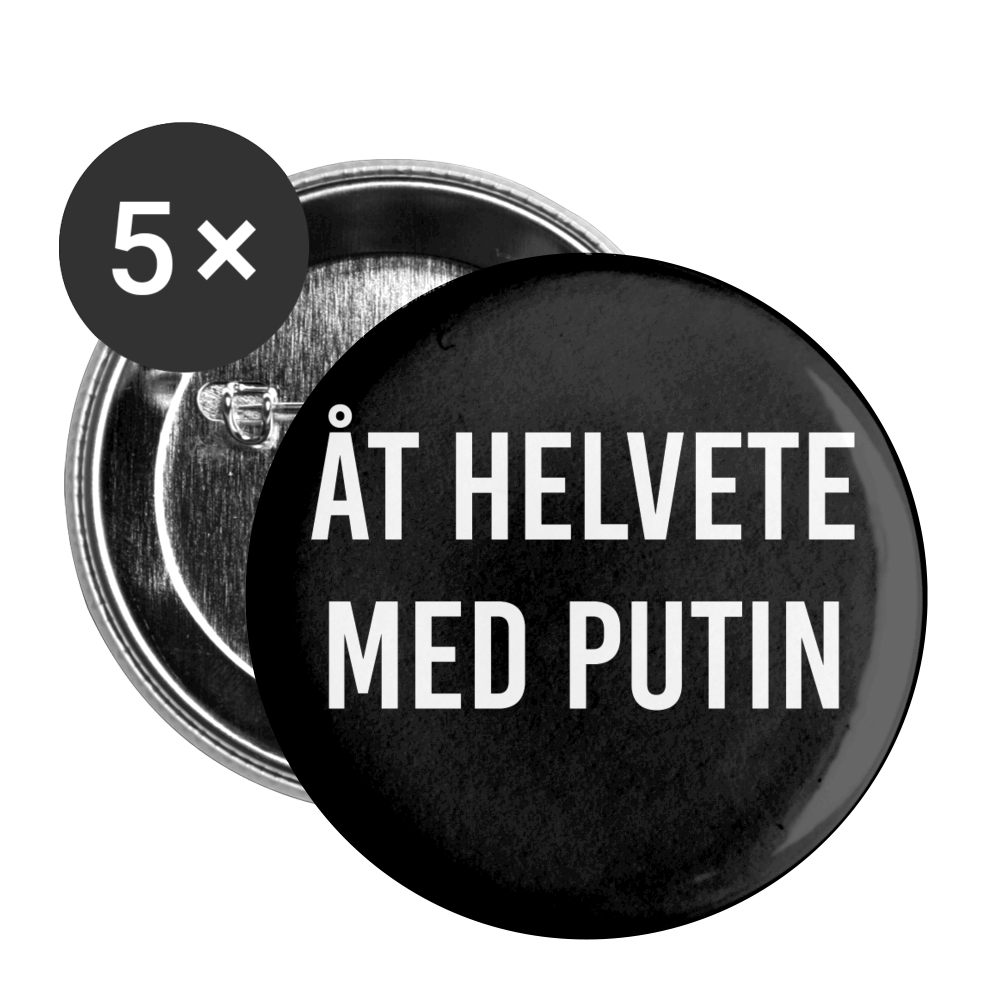 Åt helvete med Putin (knappnålsedition, 56 mm, 5-pack) - white