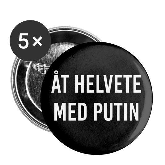 Åt helvete med Putin (knappnålsedition, 25 mm, 5-pack) - white