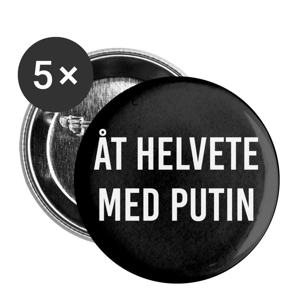 Åt helvete med Putin (knappnålsedition, 25 mm, 5-pack) - white